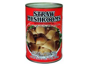Mushrooms, straw, canned, drained solids